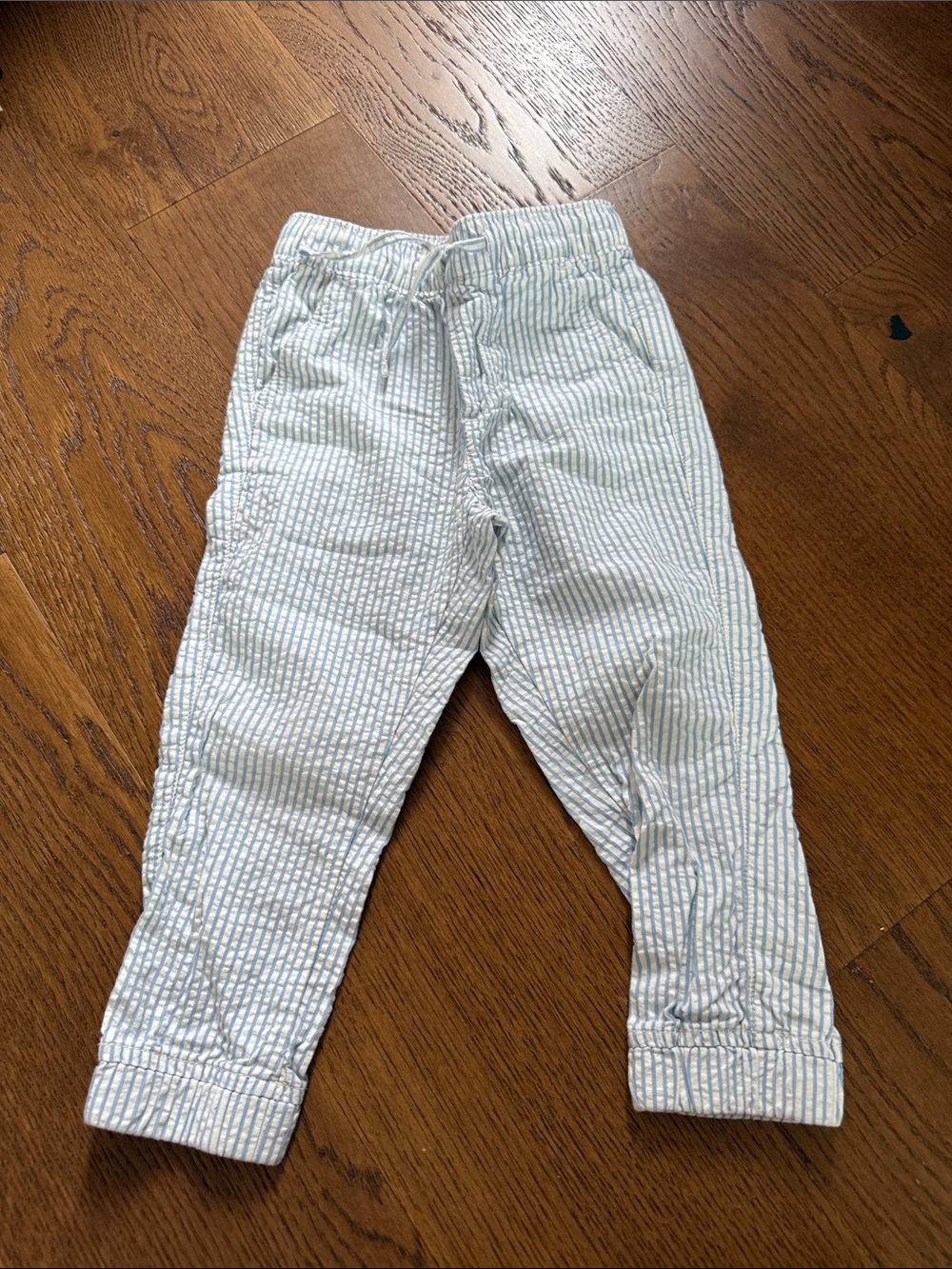 Light Blue & White Striped Toddler Pants